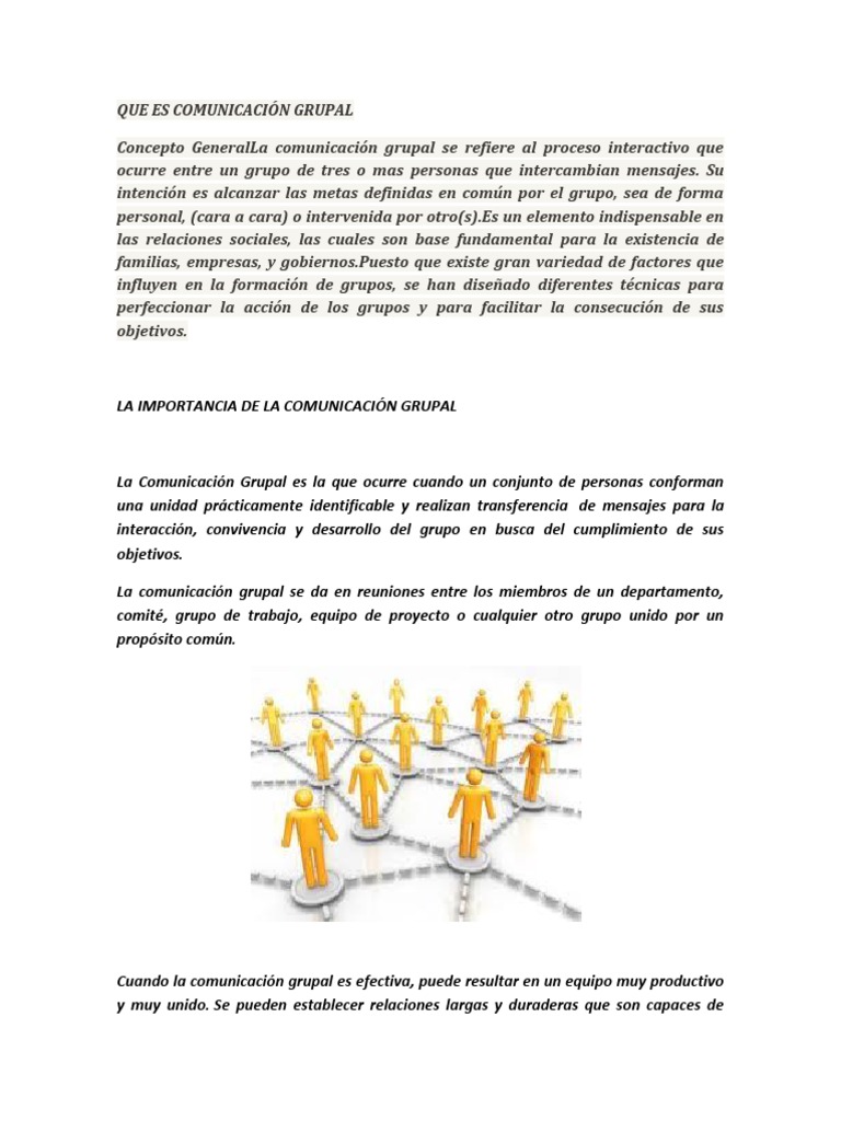Que Es Comunicación Grupal | PDF | Comportamiento | Comunicación