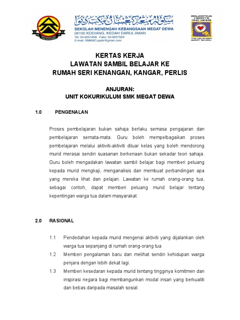 Kertas kerja lawatan ke Rumah Seri Kenangan Perlis.doc