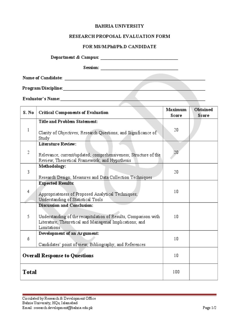 Bahria University Research Proposal PDF Academic Degree