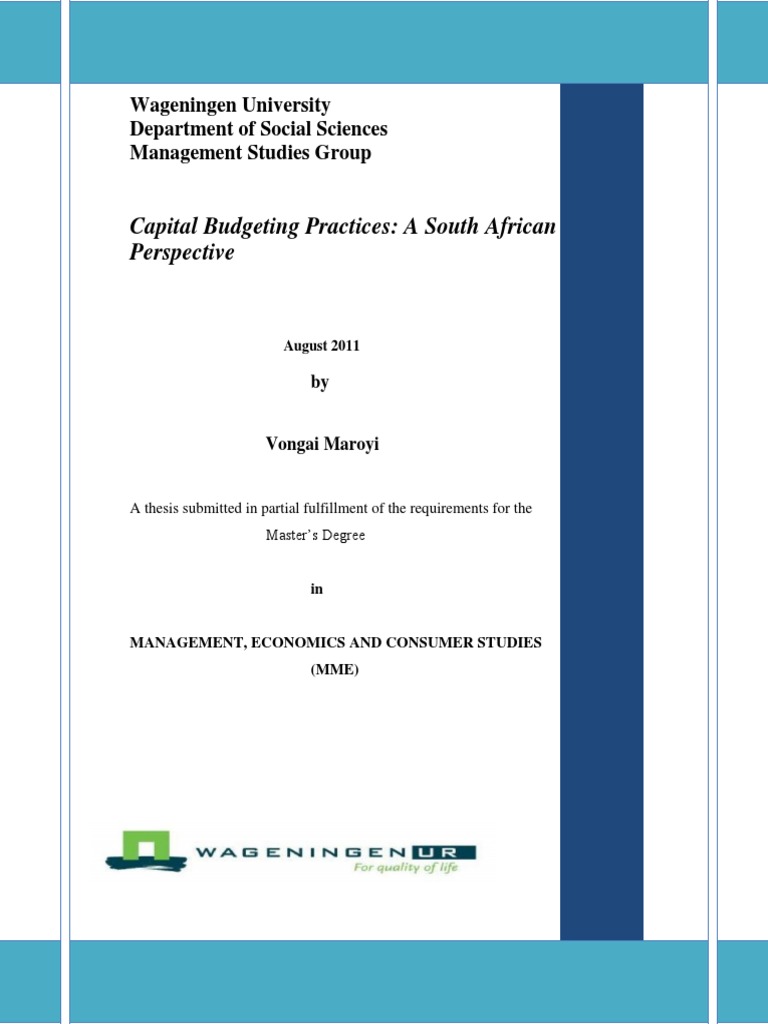 Case Study Capital Budgeting PDF | PDF | Capital Budgeting | Internal ...