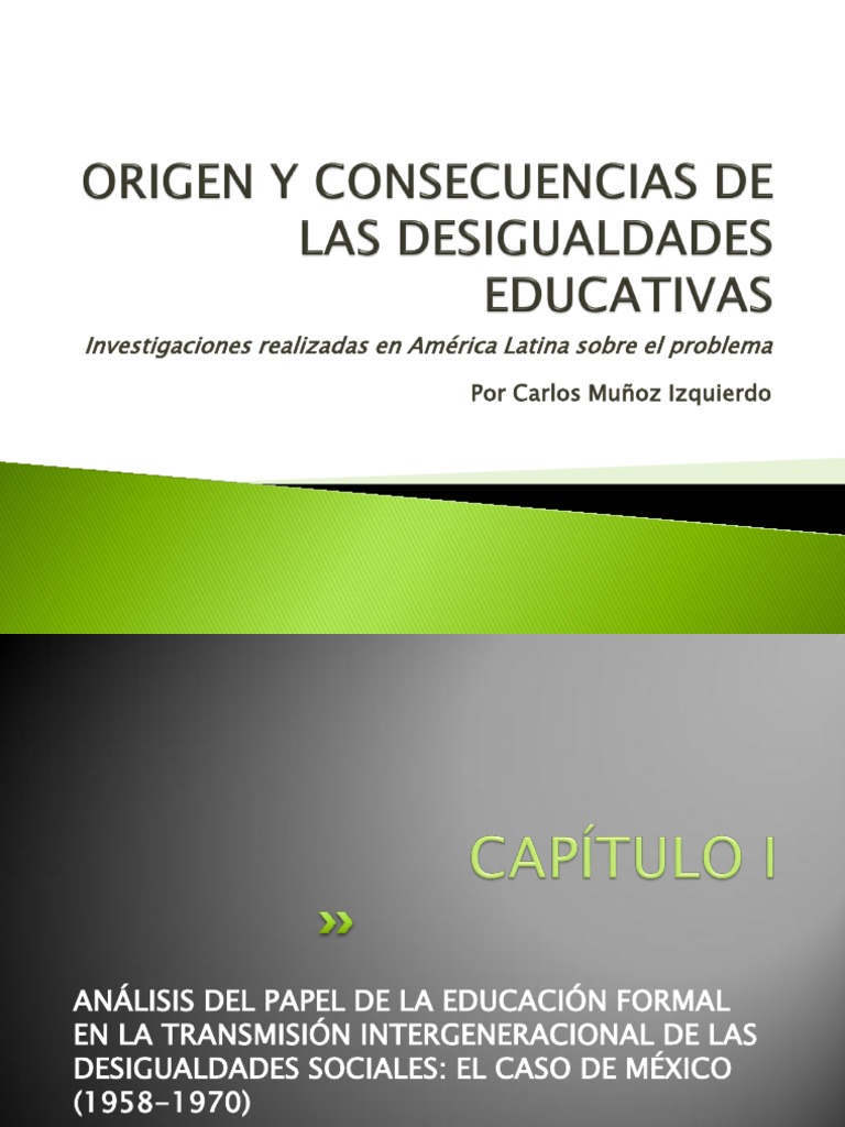 Origen y Consecuencias de Las Desigualdades Educativas | PDF ...