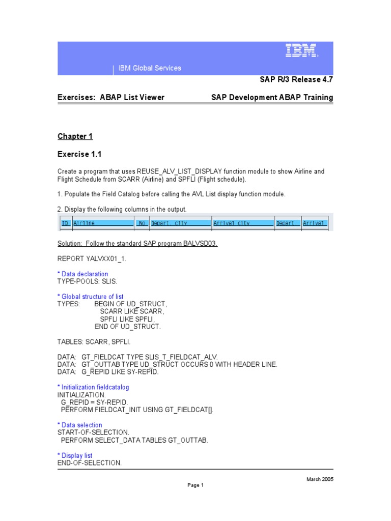 03 - ALV Exercise Solutions | PDF | Computer Programming | Software