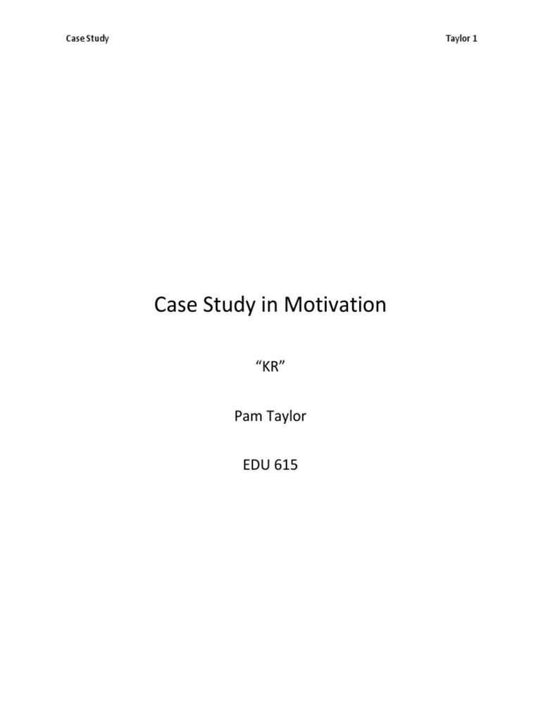 motivation case study with solution pdf