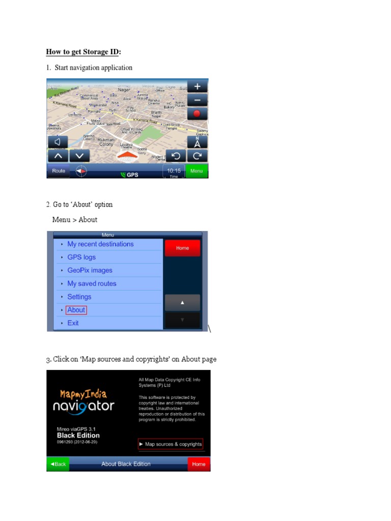 How To Get Storage ID:: 1. Start Navigation Application | PDF | Social ...