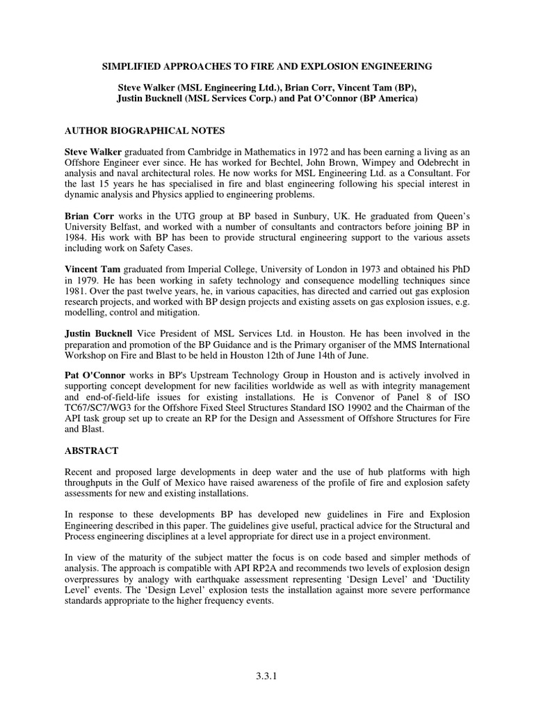 Fire and Explosion Engineering Guidelines | PDF | Strength Of Materials ...