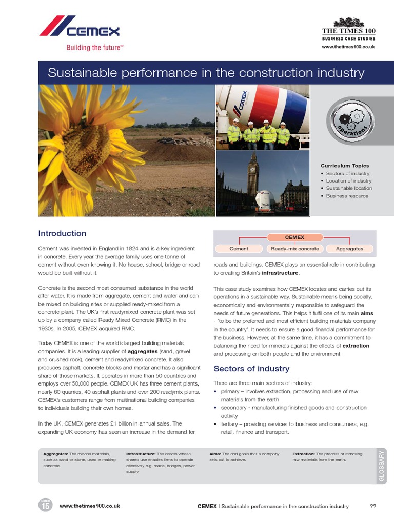 CEMEX: Sustainable Construction Practices | PDF | Science & Mathematics