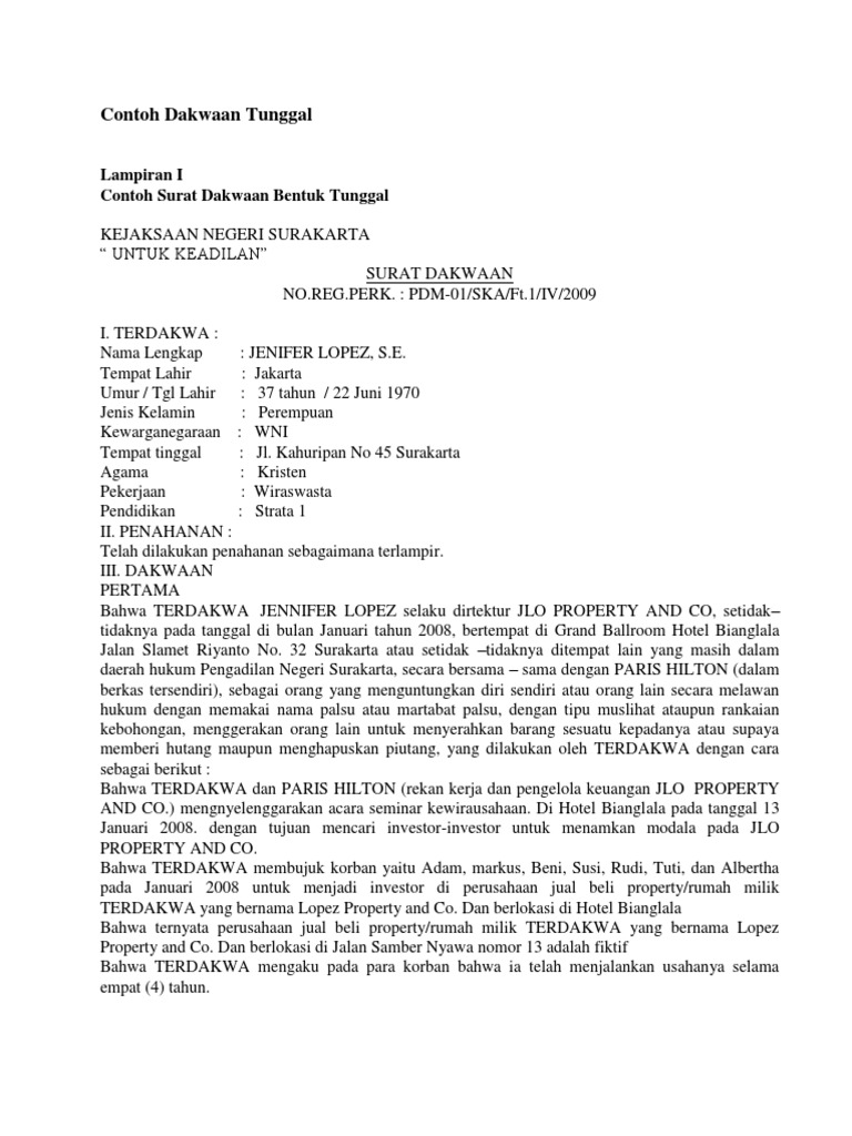 Download 80+ Contoh Surat Surat Dakwaan Terbaik Gratis