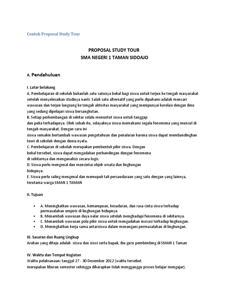Proposal Study Tour