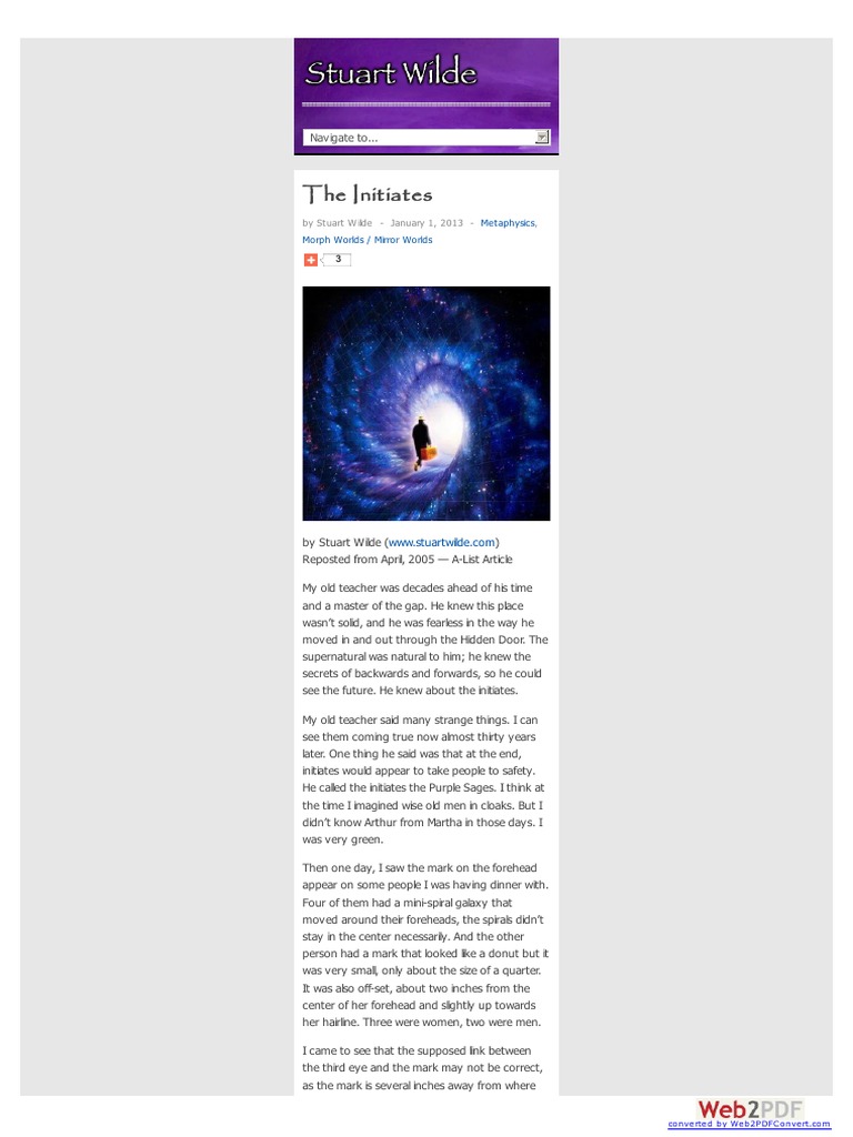 Stuart Wilde - The Initiates PDF | PDF | Religious Belief And Doctrine ...