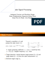 Radar Signal Processing Ambiguity Function and Waveform Design
