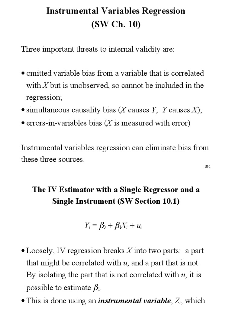 Understanding IV Regression Techniques | PDF | Instrumental Variable ...