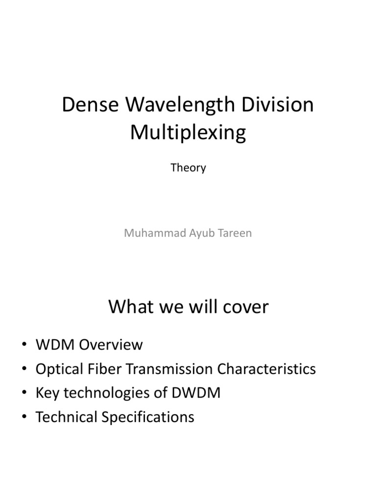 Overview of Dense Wavelength Division Multiplexing | PDF | Wavelength ...