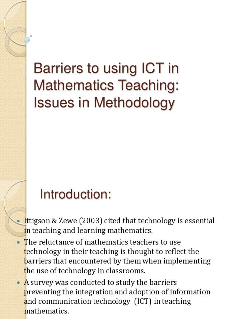Barriers to ICT in Math Teaching | PDF | Educational Technology ...