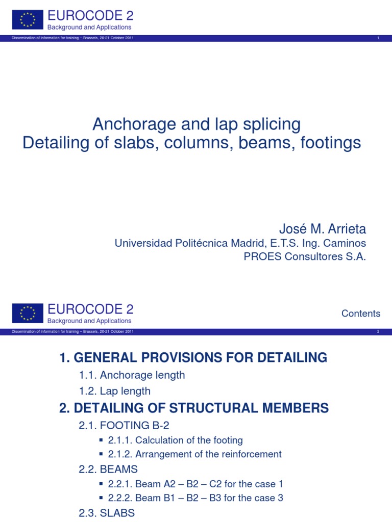 Eurocode 2: Detailing and Anchorage Guidelines | PDF