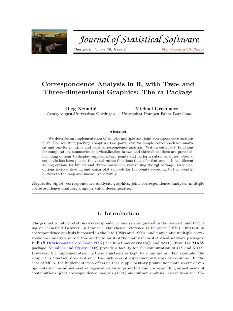 Correspondence Analysis in R | PDF | Science & Mathematics