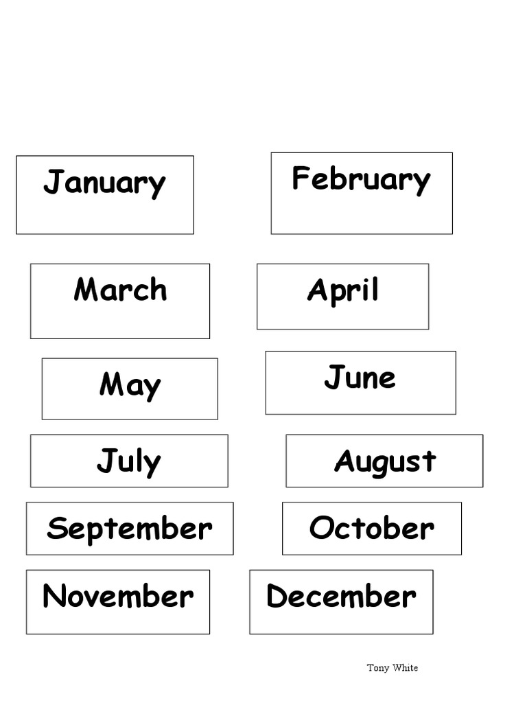 January February April May June July August March: Tony White | PDF