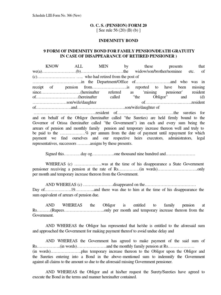 OCS PenForm-20 PDF | PDF | Rupee | Pension