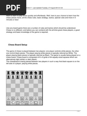 Basic Chess Rules Markushin Pdf Chess Traditional Board Games