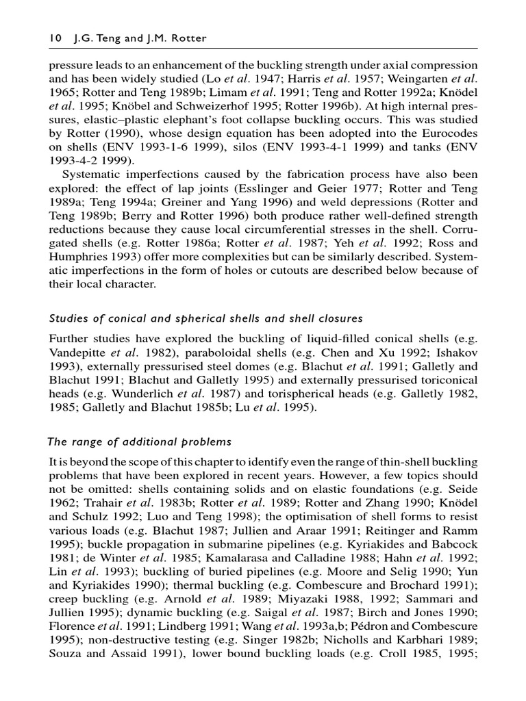 Buckling Of Thin Metal Shells 35 Pdf Buckling Building Technology