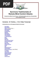 Strahlenfolter Stalking - TI - Survivors Testimonials of Remote Mind Control Attacks Contents - 81 Victims & 16 in Video Transcript - Lambros - Name