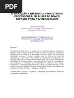 A EDUCAÇÃO A DISTÂNCIA CAPACITANDO PROFESSORES