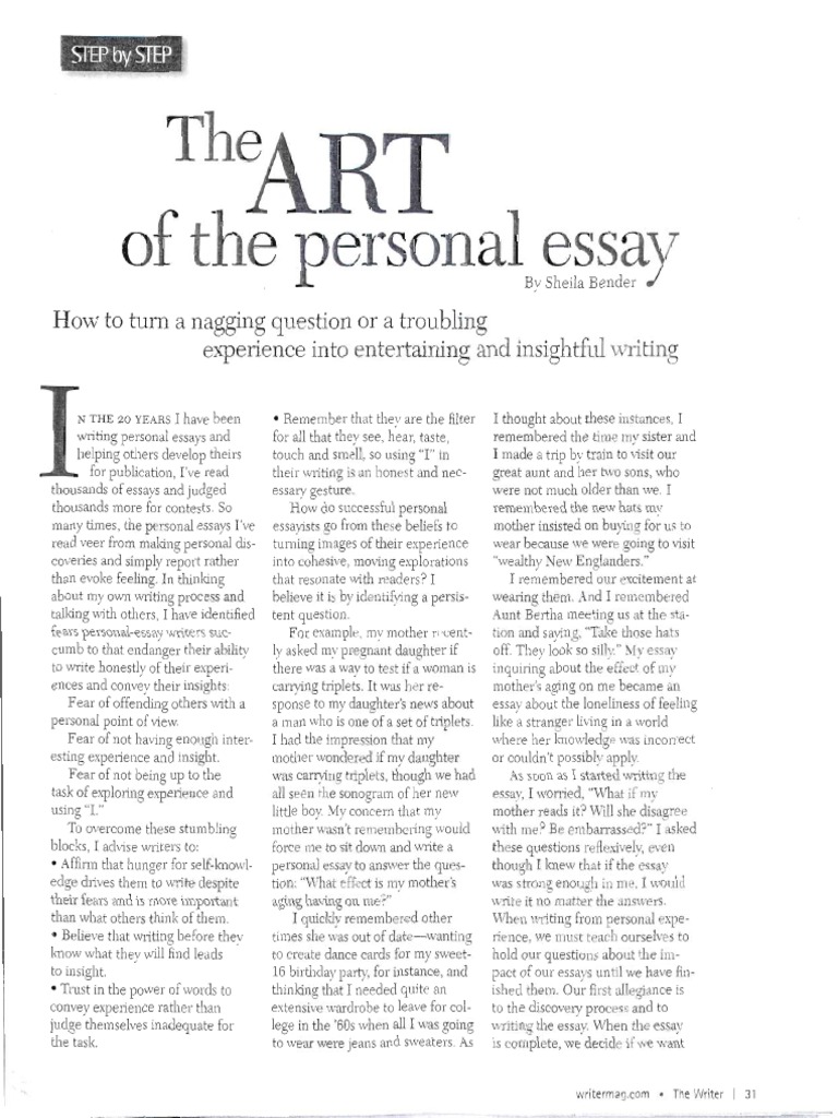 the art of personal essay summary