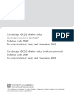 Edexcel iGCSE Mathematics Syllabus 2013