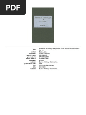 Historical Dictionary Of Myanmar Myanmar Agriculture