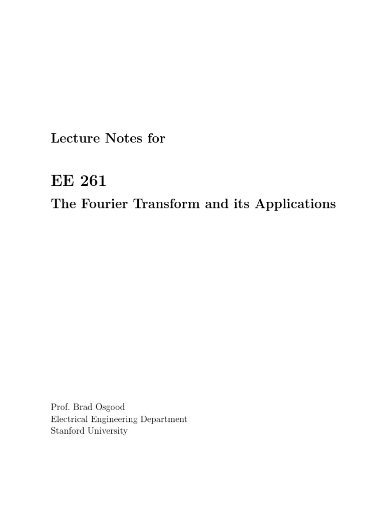 The fourier transform and its applications brad osgood download free