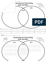 Free Comparing and Contrasting Owls Bats Venn Diagram