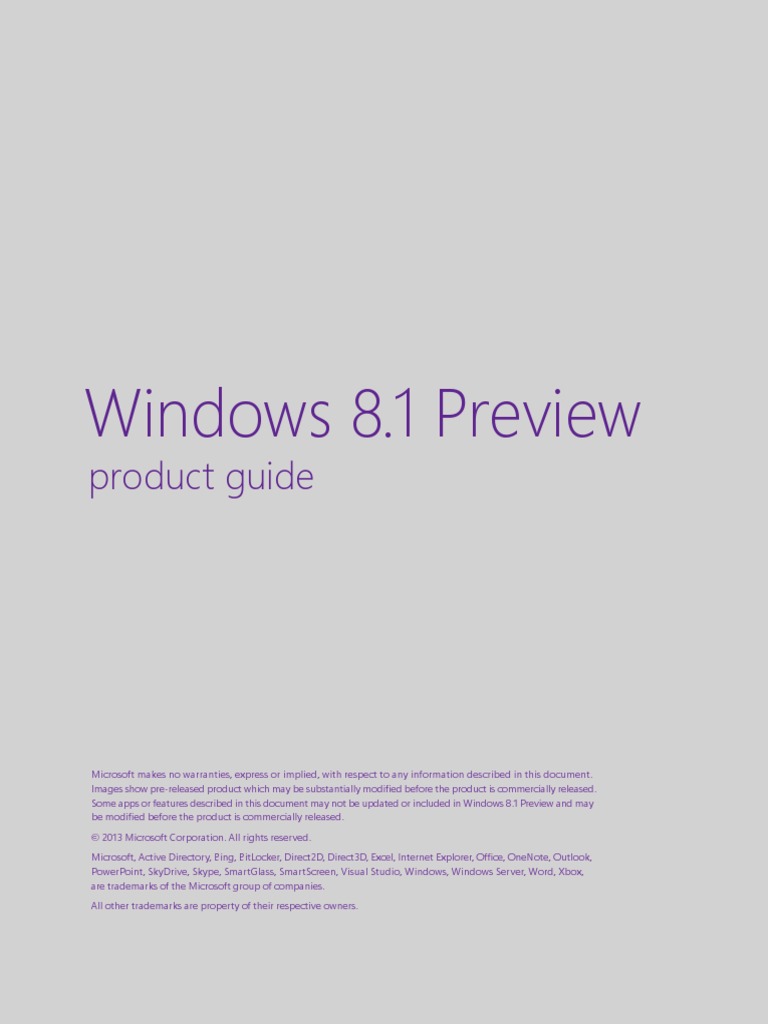 Windows 8-1 Product-Guide PDF | PDF | Windows 8.1 | Windows 8