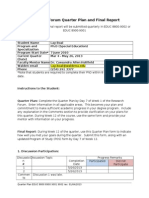 Research Forum Quarter Plan and Final Report