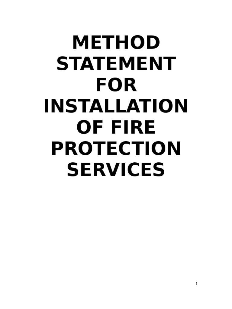 Work Method Statement For Fire Protection | PDF | Pipe (Fluid ...