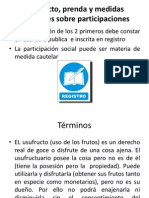 Usufructo, Prenda y Medidas Cautelares Sobre Participaciones