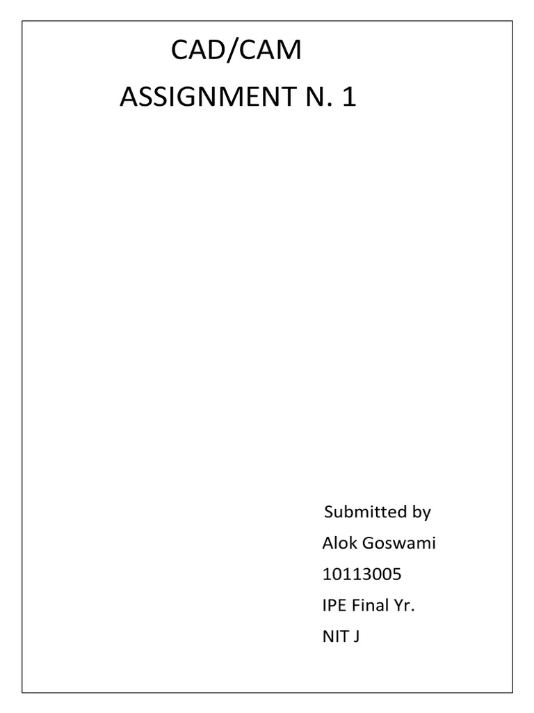 ASSIGNMENT 1 Cad PDF | PDF | Numerical Control | Machining