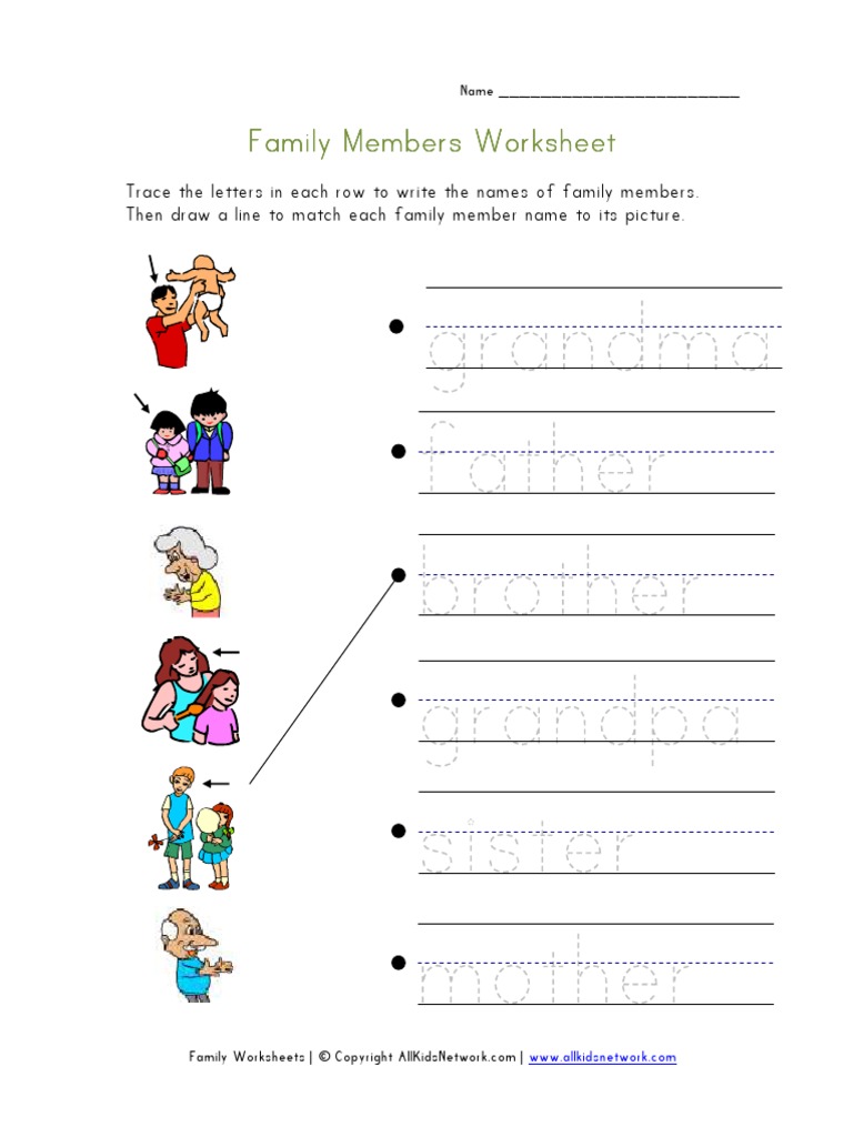 family-members-worksheet.pdf | Family | Society