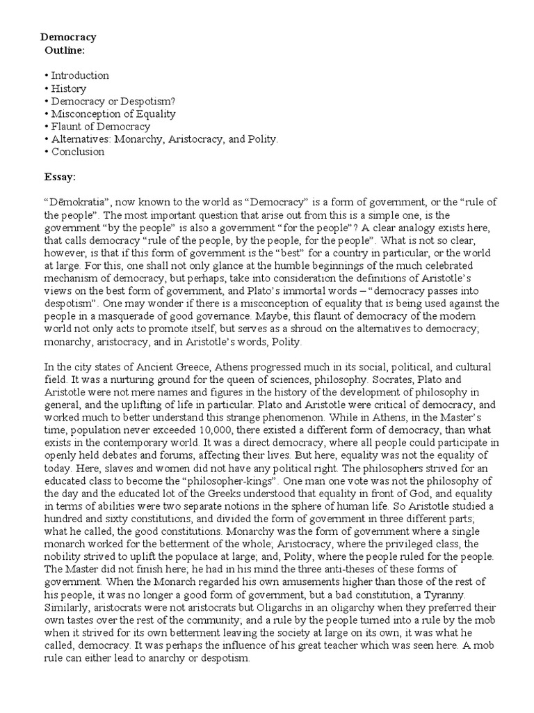 what is representative democracy essay