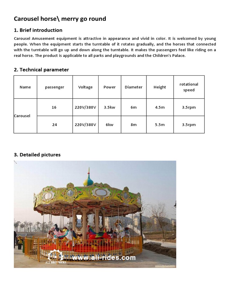 Carousel Horse Amusement Equipment | PDF