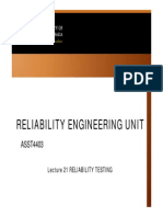 Lecture 21 Reliability Testing PDF