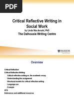 Critical Reflective Writing