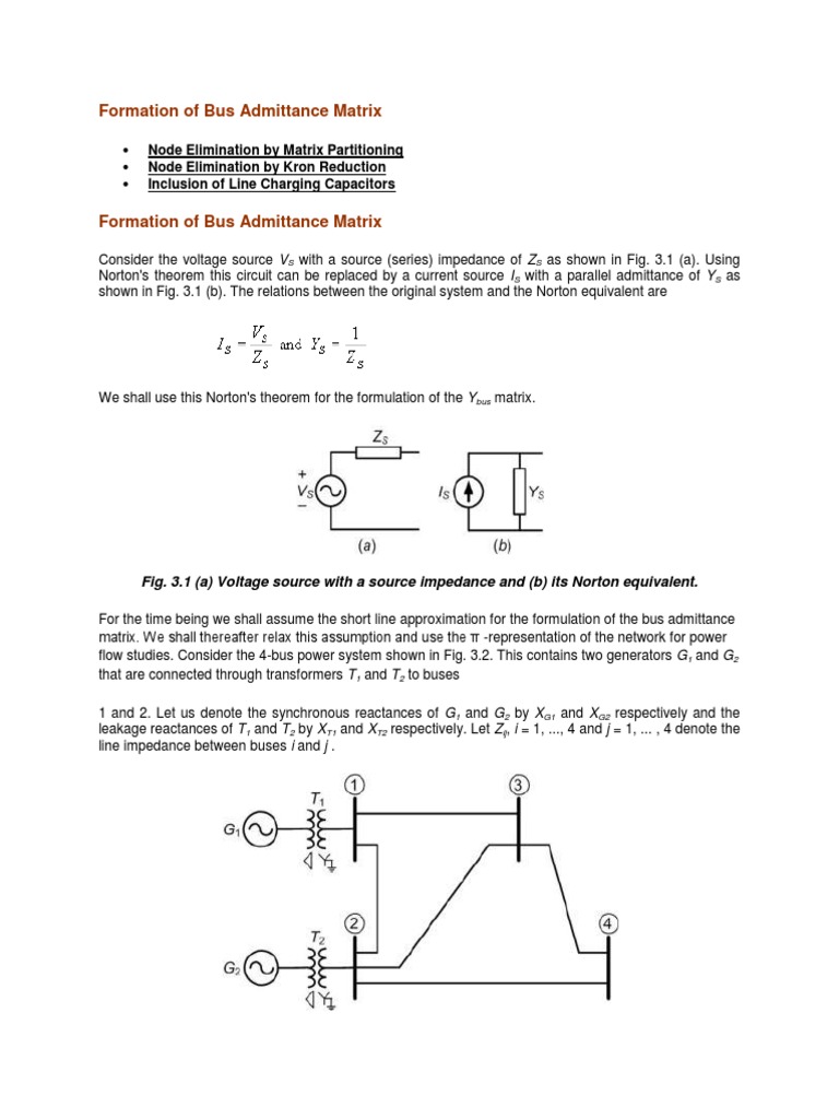 Y Bus Admittance Matrix Formation | PDF | Matrix (Mathematics ...