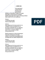 Lyrics of Pagsuko - Jireh Lim