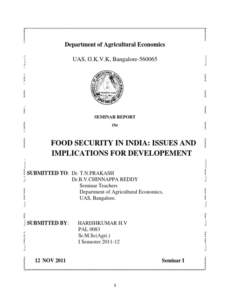 Food Security Challenges in India | PDF