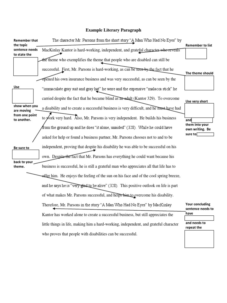 example literary paragraph | Fiction & Literature