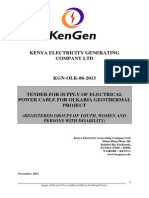 KGN OLK 86 2013 Tender for Supply of Electrical Power Cable for Olkaria Geothermal Project