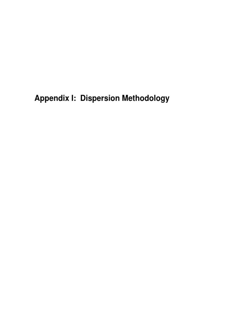 Appendix I: Dispersion Methodology | PDF | Teaching Methods & Materials ...
