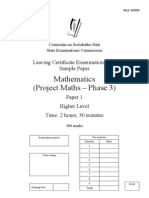 Project Maths Sample - Leaving Cert Higher Level - 2014