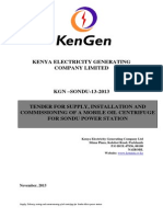 KGN SONDU 13 2013 Tender for Supply, Installation and Commissioning of a Mobile Oil Centrifuge for Sondu Power Station