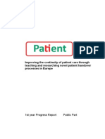 PATIENT Project - 1 Year Report (2012 - 2013)