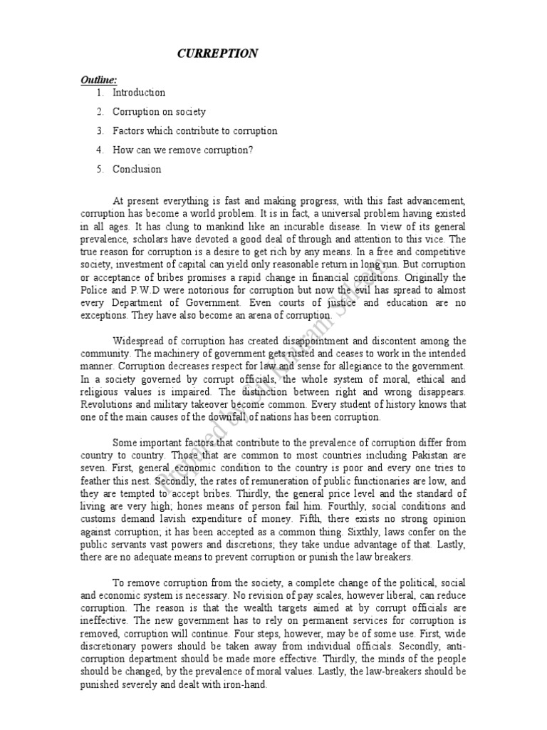 Corrupt societies essay image